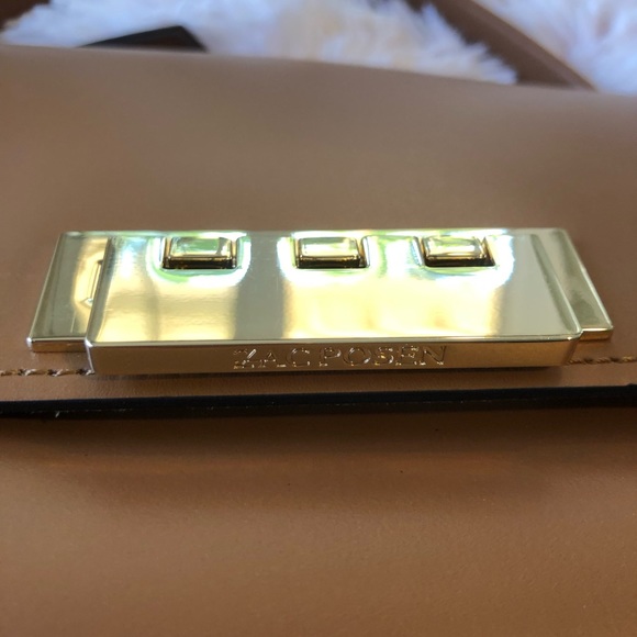 ZAC POSEN Eartha Zip Top Crossbody, Camel color, NWT. - Picture 5 of 12